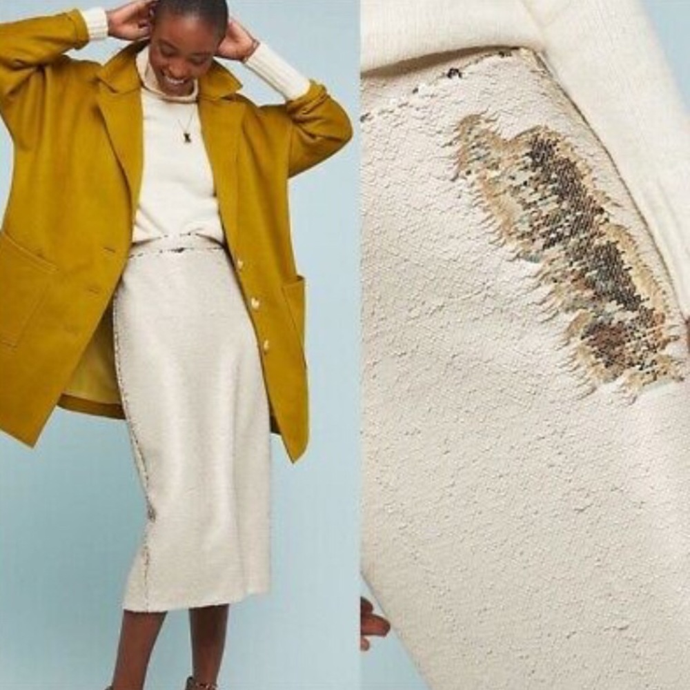 Hutch for Anthropologie Golden Pencil Skirt
